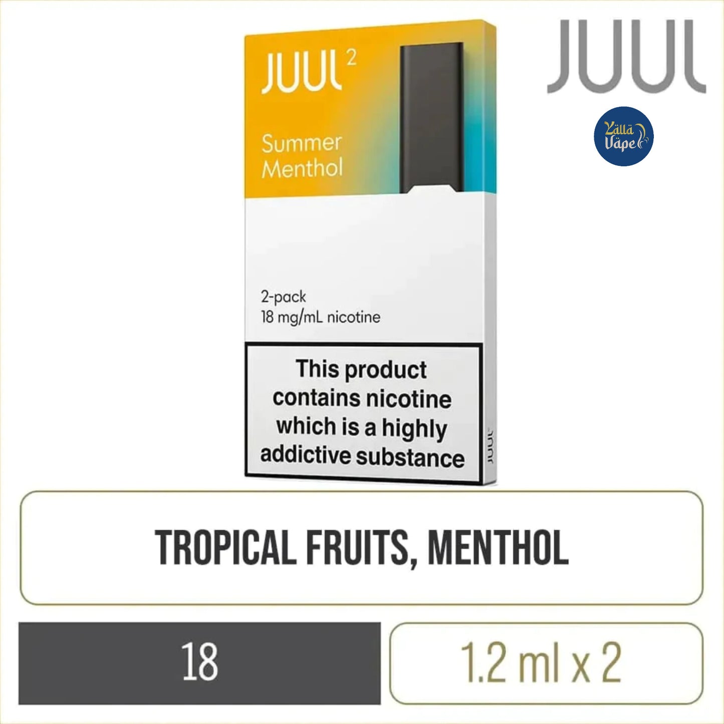 JUUL 2 PODS Summer Menthol 18mg in Dubai UAE