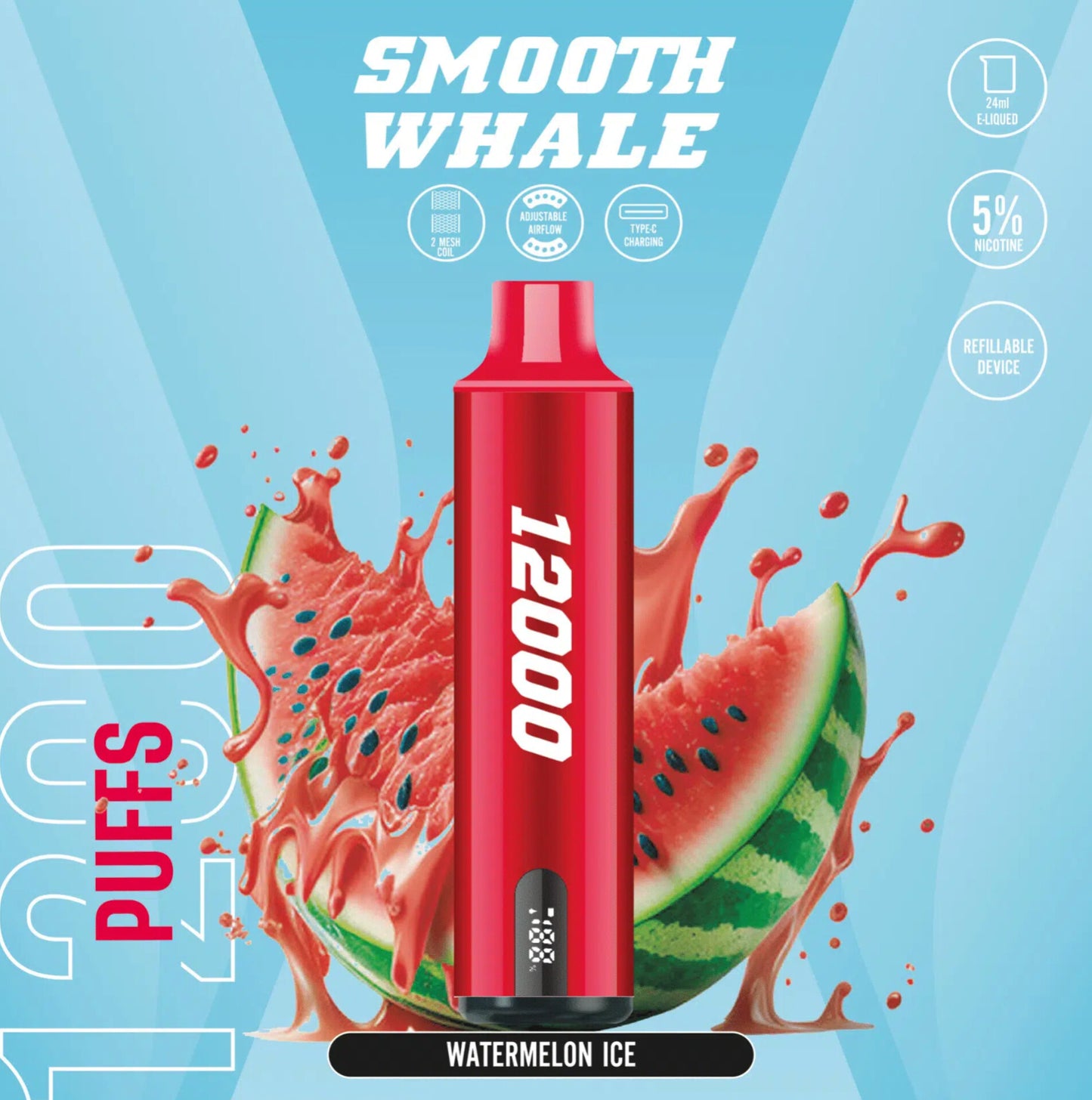 Smooth Whale 12000 Puffs Disposable Vape In Dubai UAE