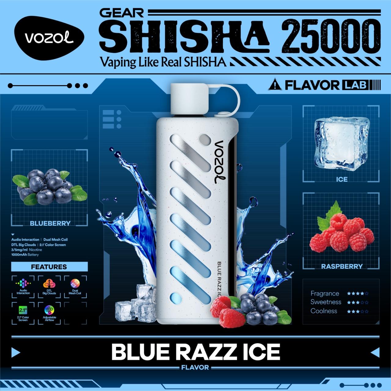 VOZOL Gear Shisha 25000 Puffs Disposable Vape