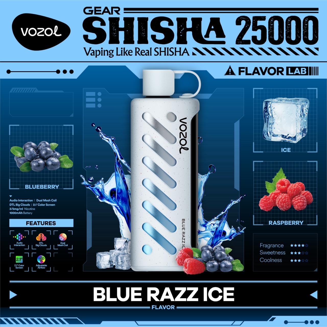 VOZOL Gear Shisha 25000 Puffs Disposable Vape - YALLA VAPE