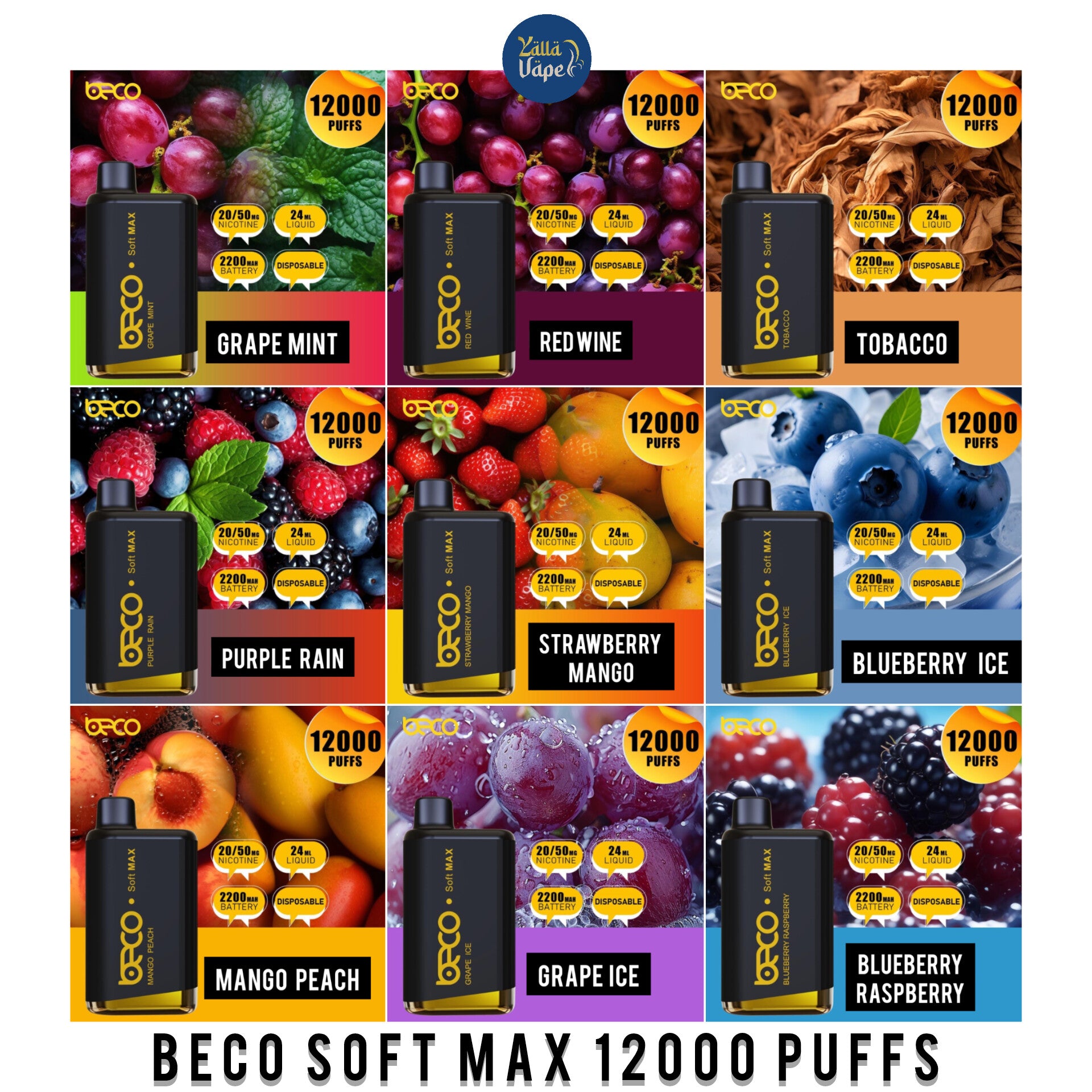 BECO Soft Max 12000 Puffs Disposable Vape 20mg Nicotine In Dubai UAE 