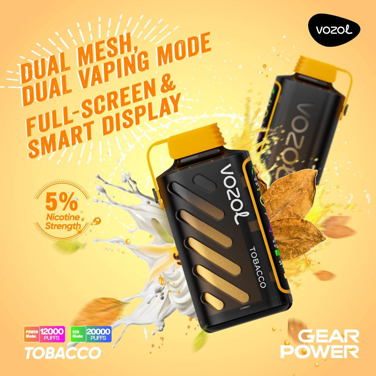 VOZOL Gear Power 20000 Puffs 50mg Dual Mode Disposable Vape In Dubai UAE