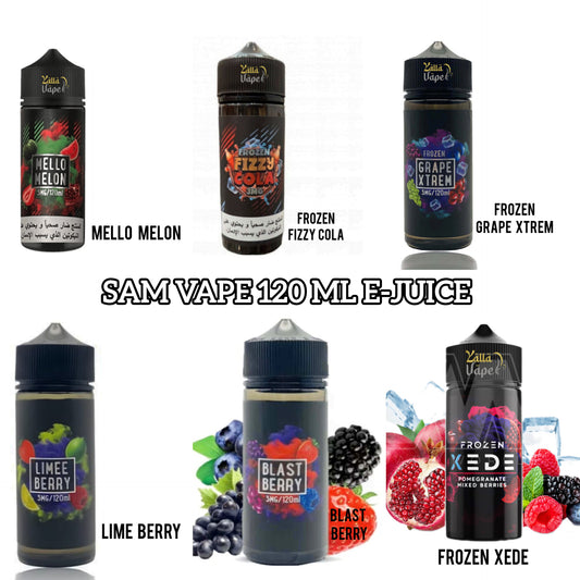 SAM VAPE 120ml E-Juice All Series