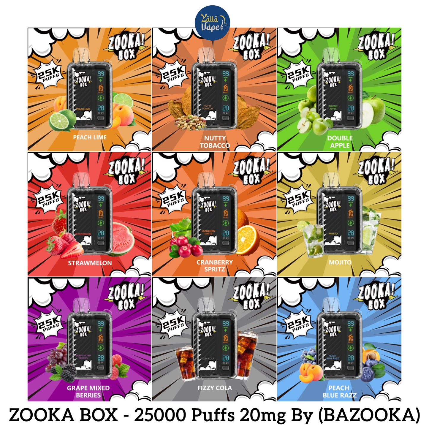 ZOOKA BOX 25000 Puffs 20mg By BAZOOKA