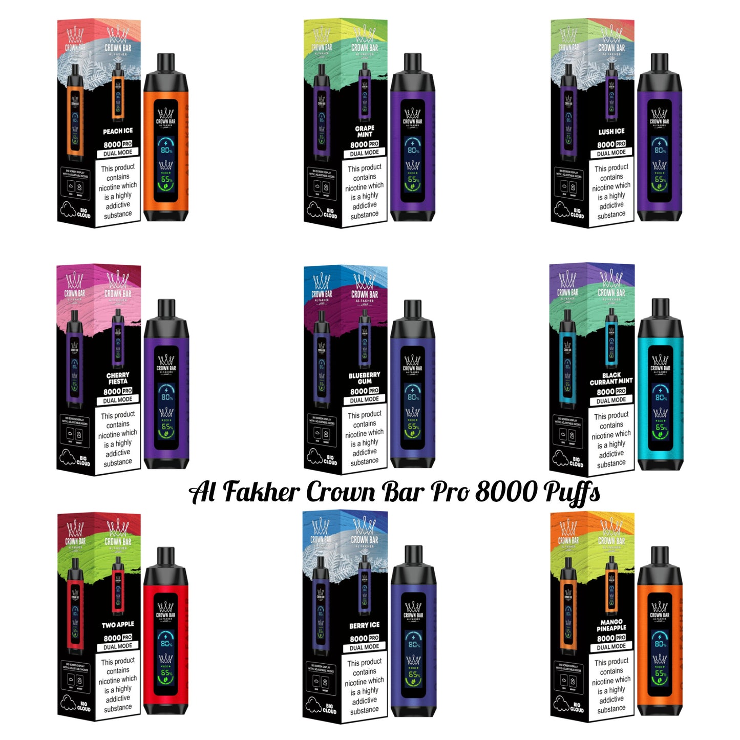 Al Fakher Crown Bar Pro 8000 Puffs (Dual Mode)