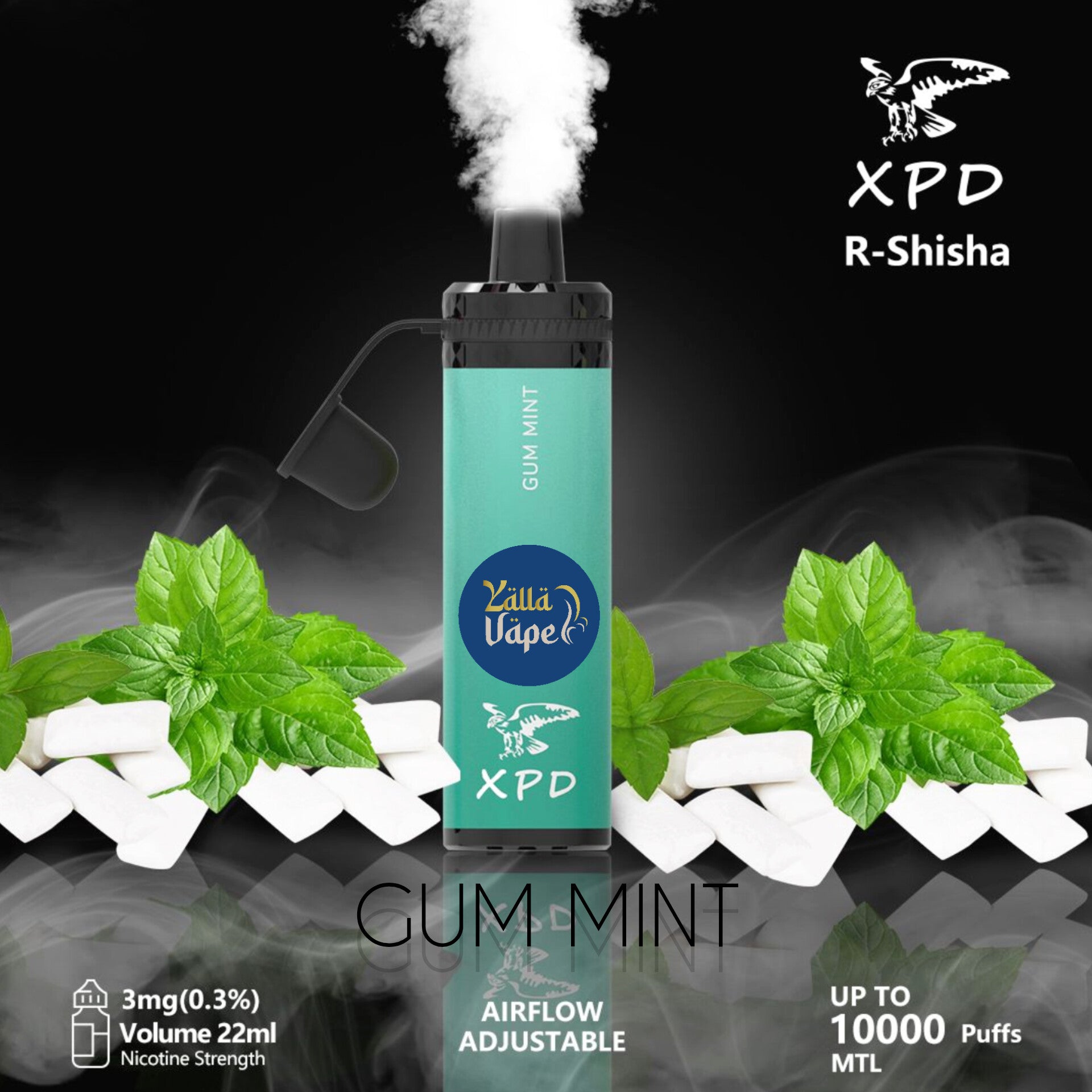 XPD BAR R SHISHA 3mg Nicotine 10000 Puffs - YALLA VAPE