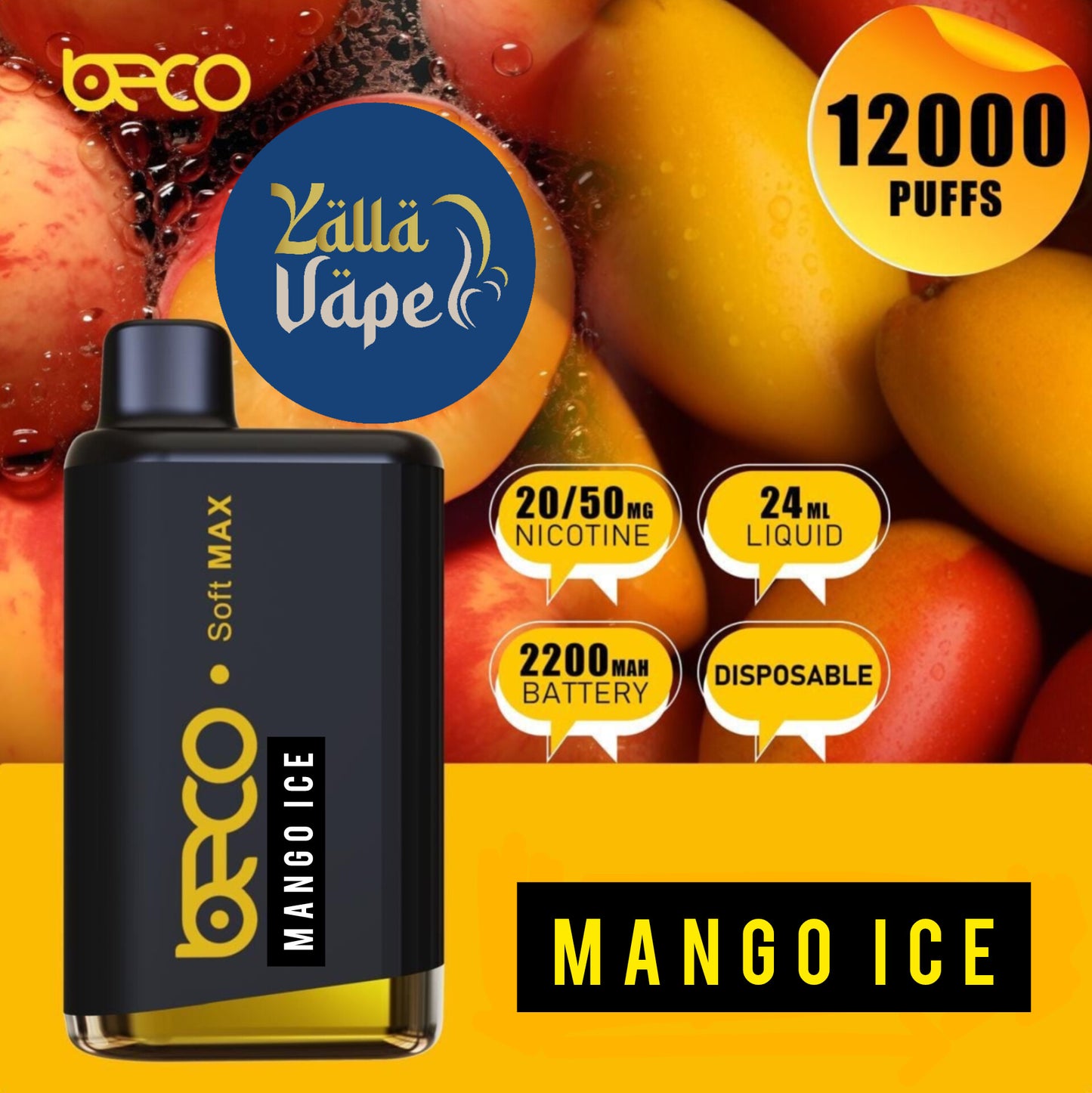 BECO Soft Max 12000 Puffs Mango Ice