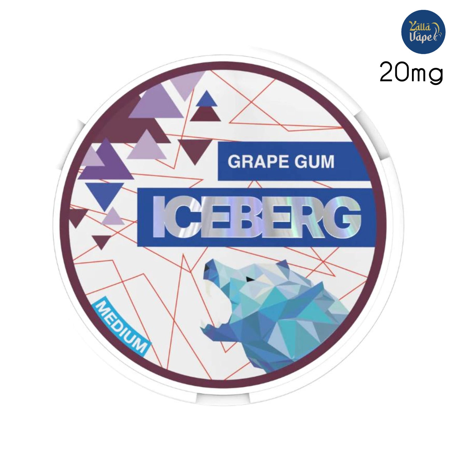 ICEBERG Grape Gum Medium - 20mg Nicotine Pouches/SNUS 