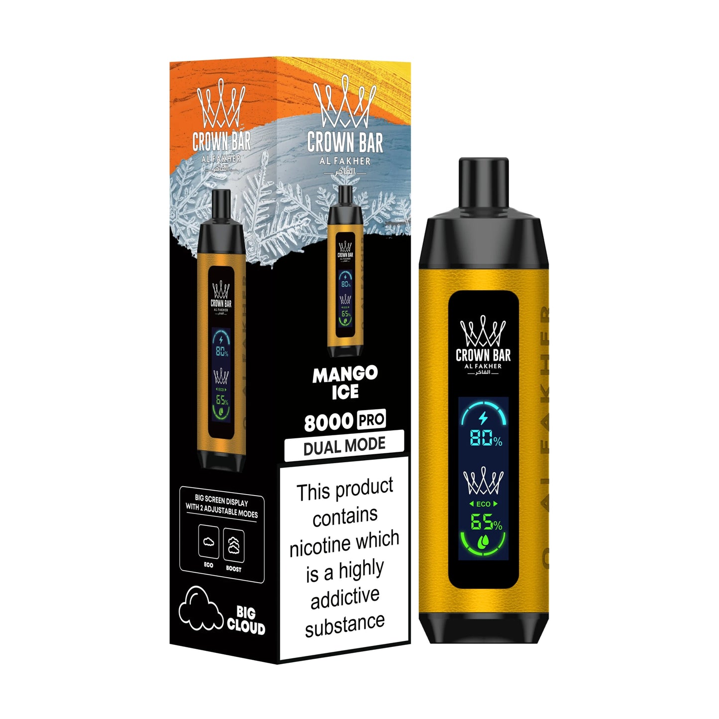 Al Fakher Crown Bar Pro 8000 Puffs (Dual Mode)