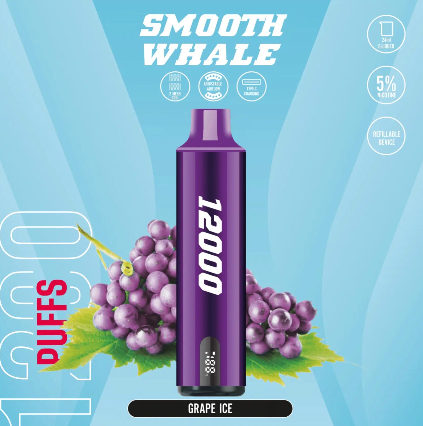 Smooth Whale 12000 Puffs Disposable Vape In Dubai UAE