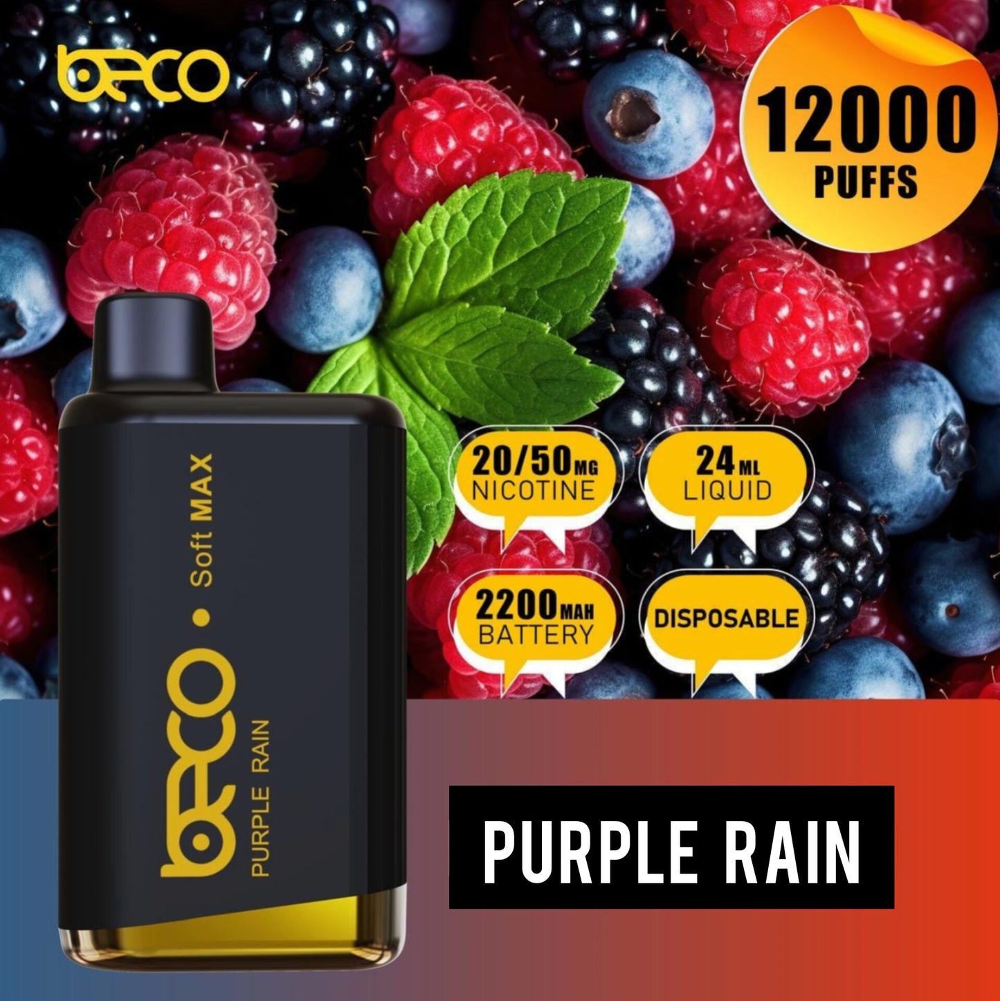 BECO Soft Max 12000 Puffs Purple Rain 