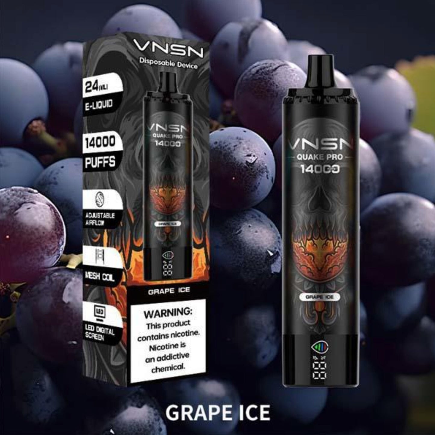 VNSN QUAKE PRO 14000 PUFFS DISPOSABLE VAPE 50MG/5% NICOTINE DISPOSABLE VAPE WITH ALL NEW FLAVORS