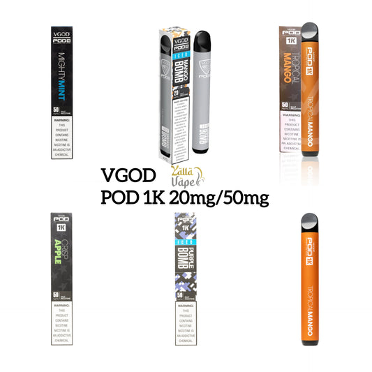 VGOD POD 1K DISPOSABLE VAPE 20mg & 50mg (1500 Puffs)