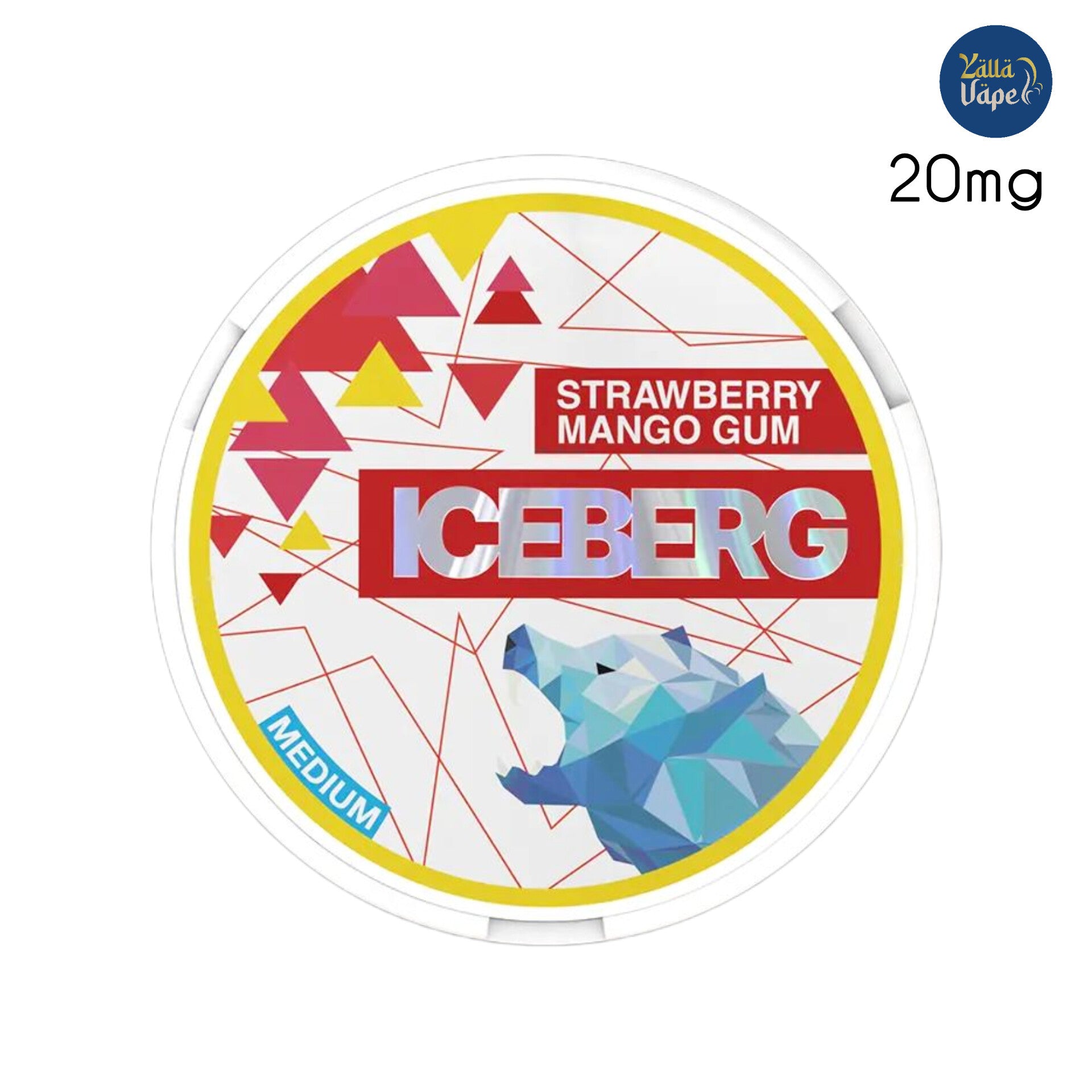 ICEBERG Strawberry Mango Gum Medium - 20mg Nicotine Pouches/SNUS 