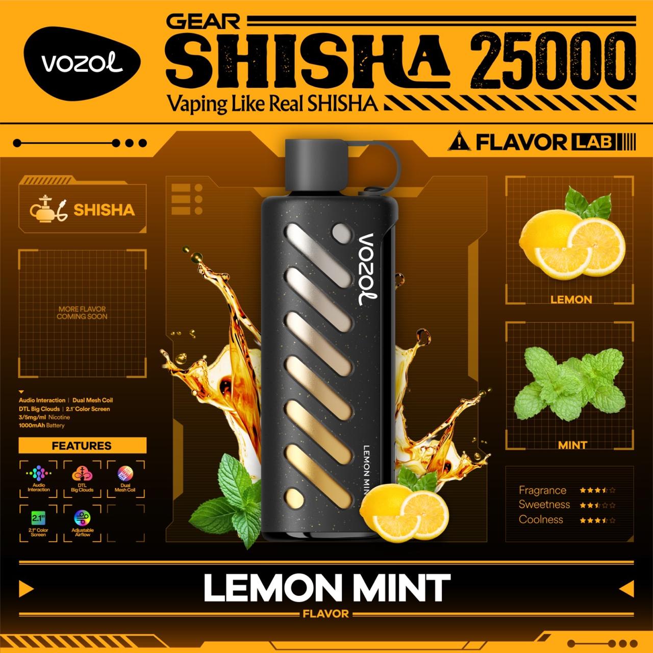 VOZOL Gear Shisha 25000 Puffs Disposable Vape