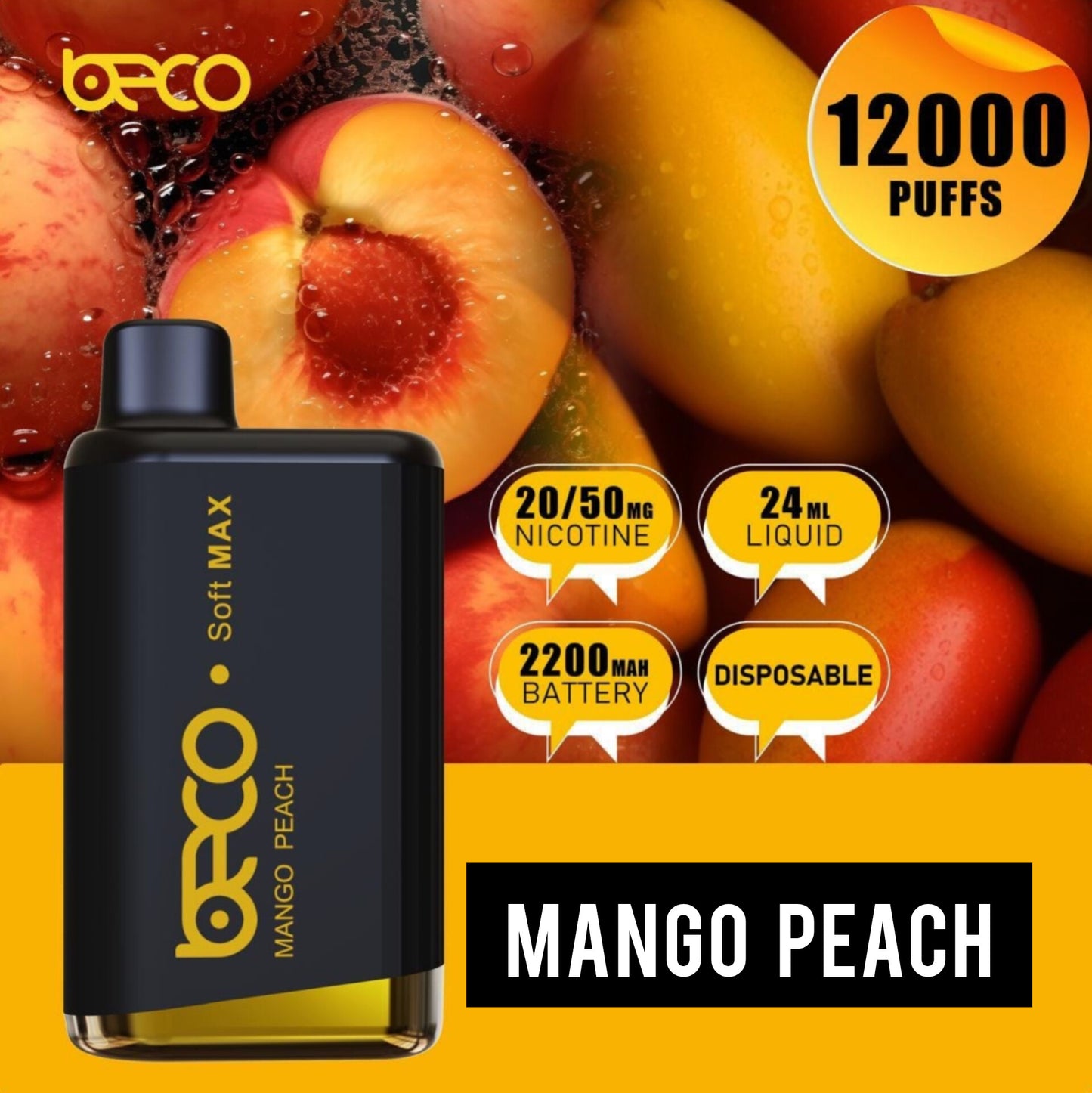 BECO Soft Max 12000 Puffs Mango Peach