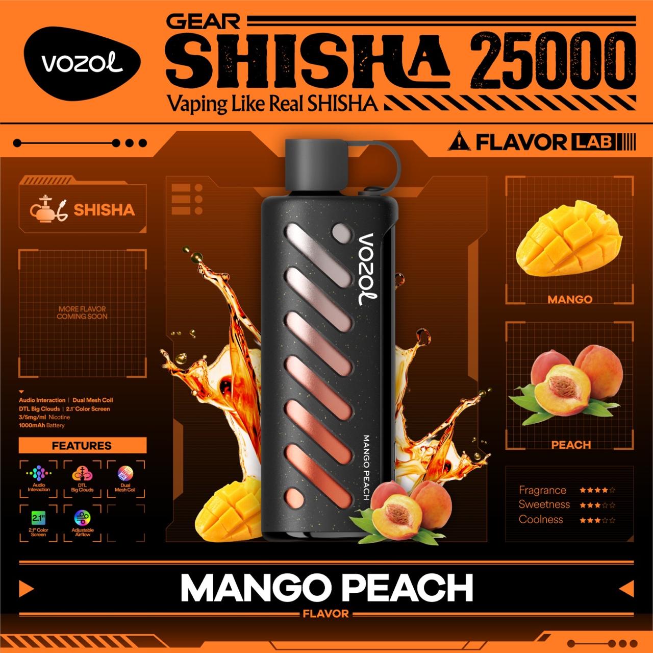 VOZOL Gear Shisha 25000 Puffs Disposable Vape