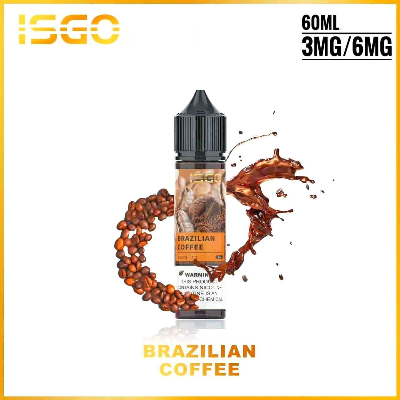 ISGO 60ML E-LIQUID 3mg & 6mg ALL FLAVORS