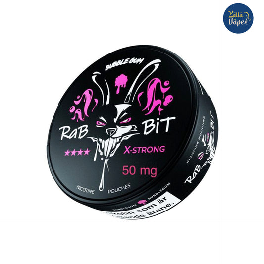 RABBIT Nicotine Pouches BUBBLEGUM 50mg. 
Rab Bit SNUS Bubble Gum X-Strong 50mg