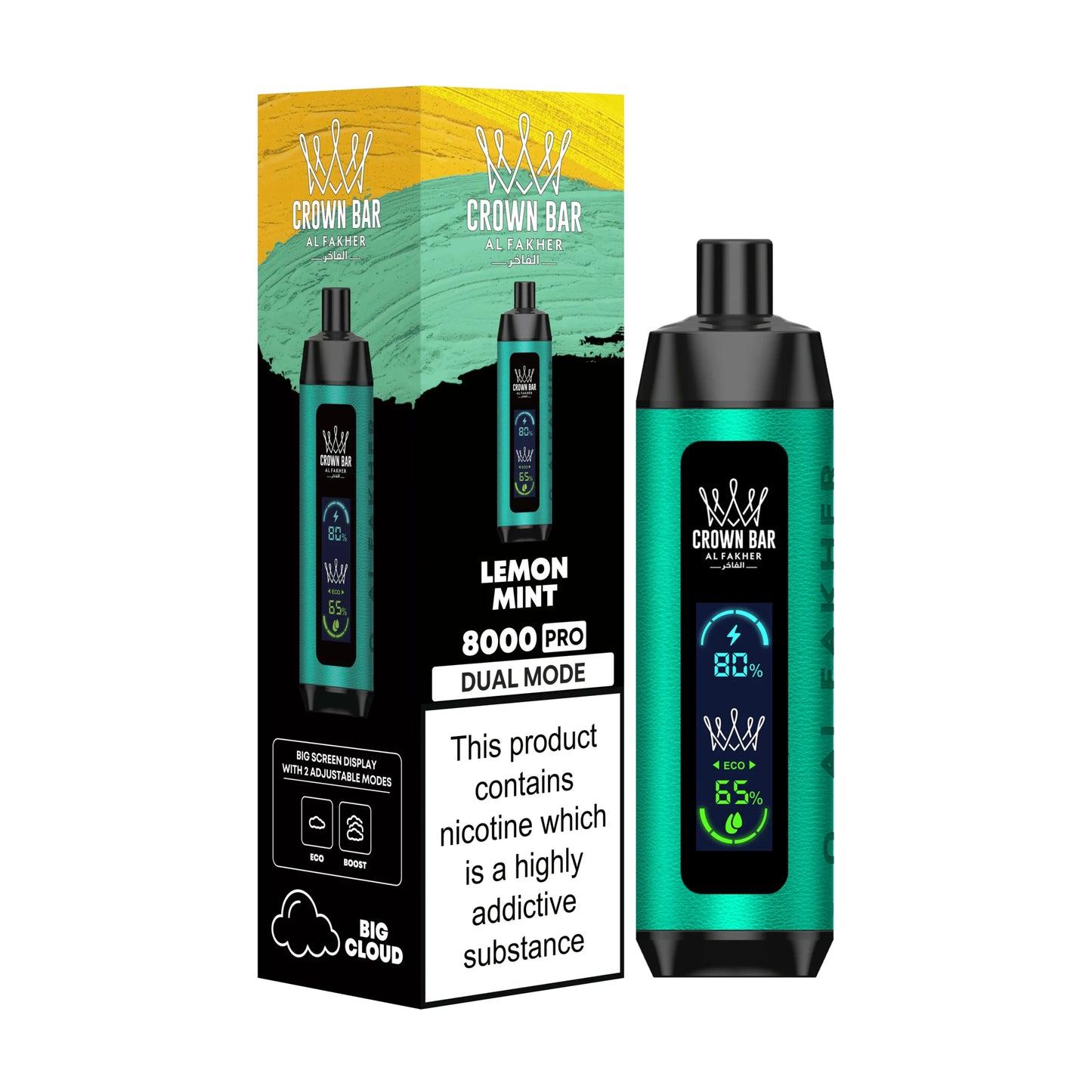 Al Fakher Crown Bar Pro 8000 Puffs (Dual Mode) Disposable Vape In Dubai UAE