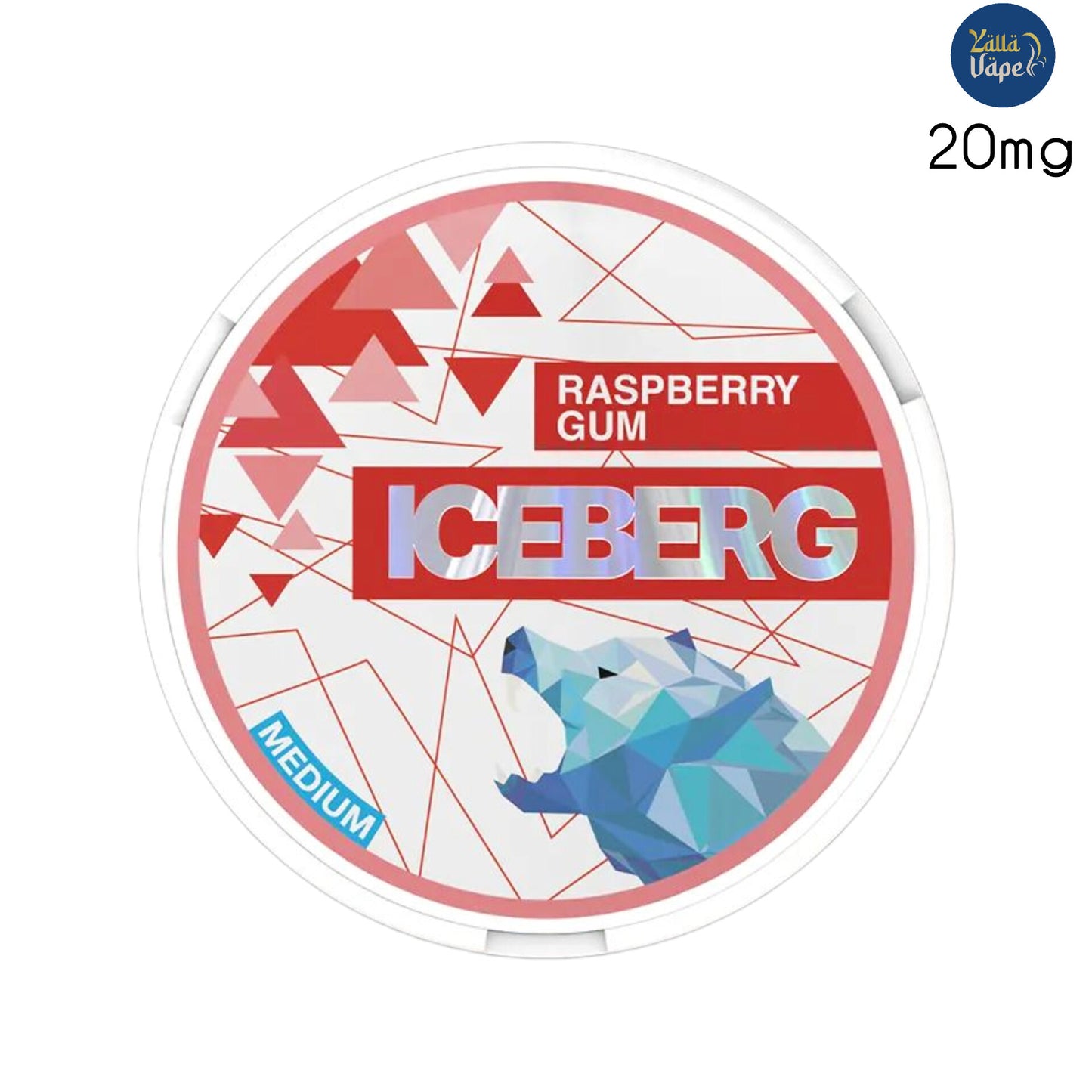 ICEBERG Raspberry Gum Medium - 20mg Nicotine Pouches/SNUS 