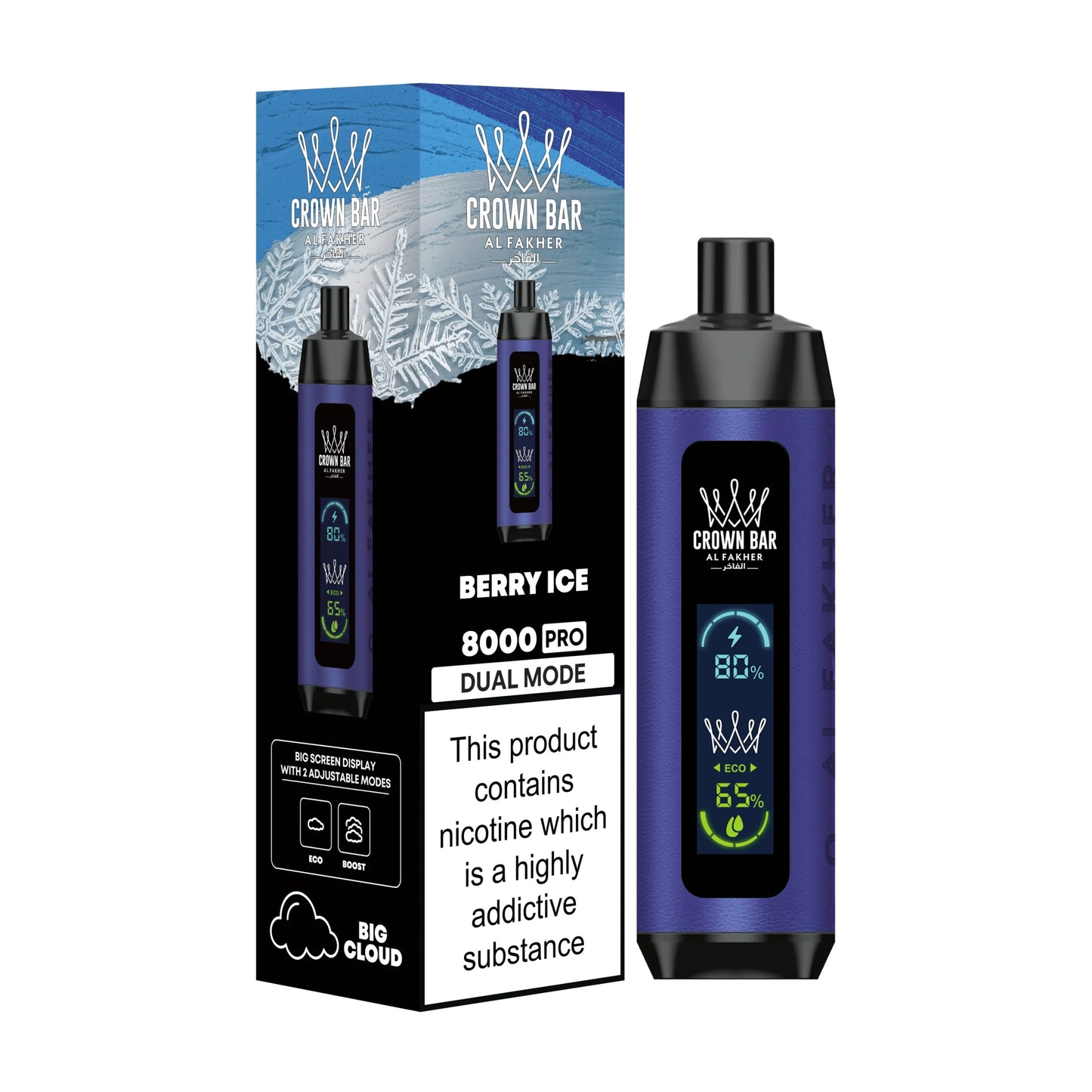 Al Fakher Crown Bar Pro 8000 Puffs (Dual Mode)