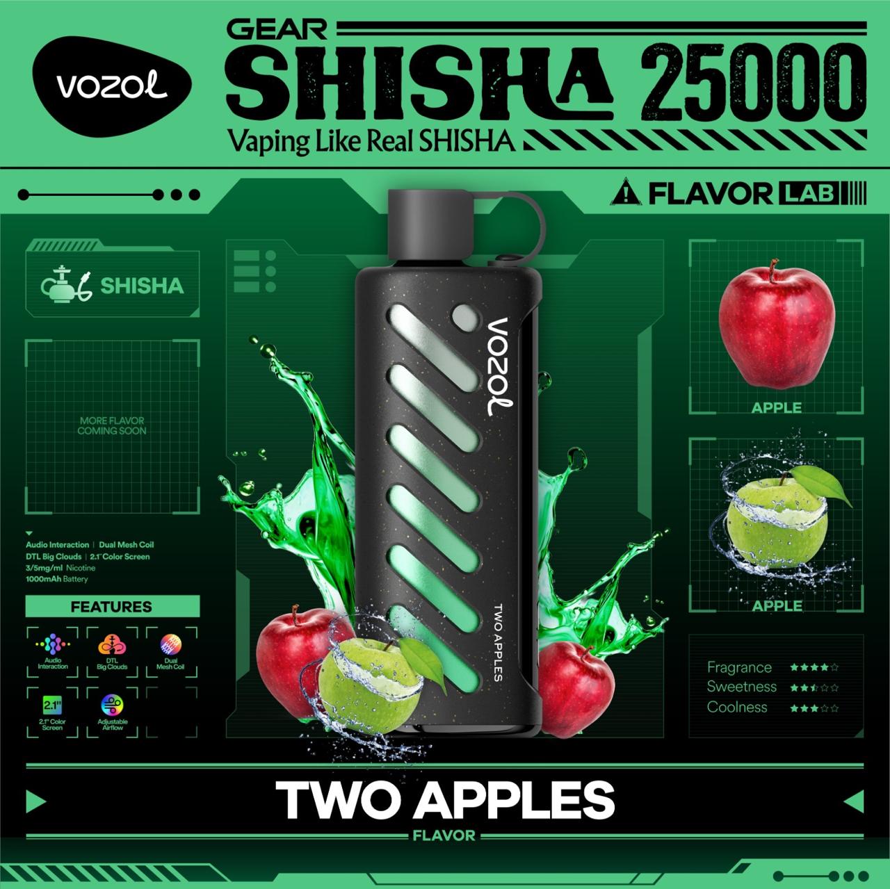 VOZOL Gear Shisha 25000 Puffs Disposable Vape