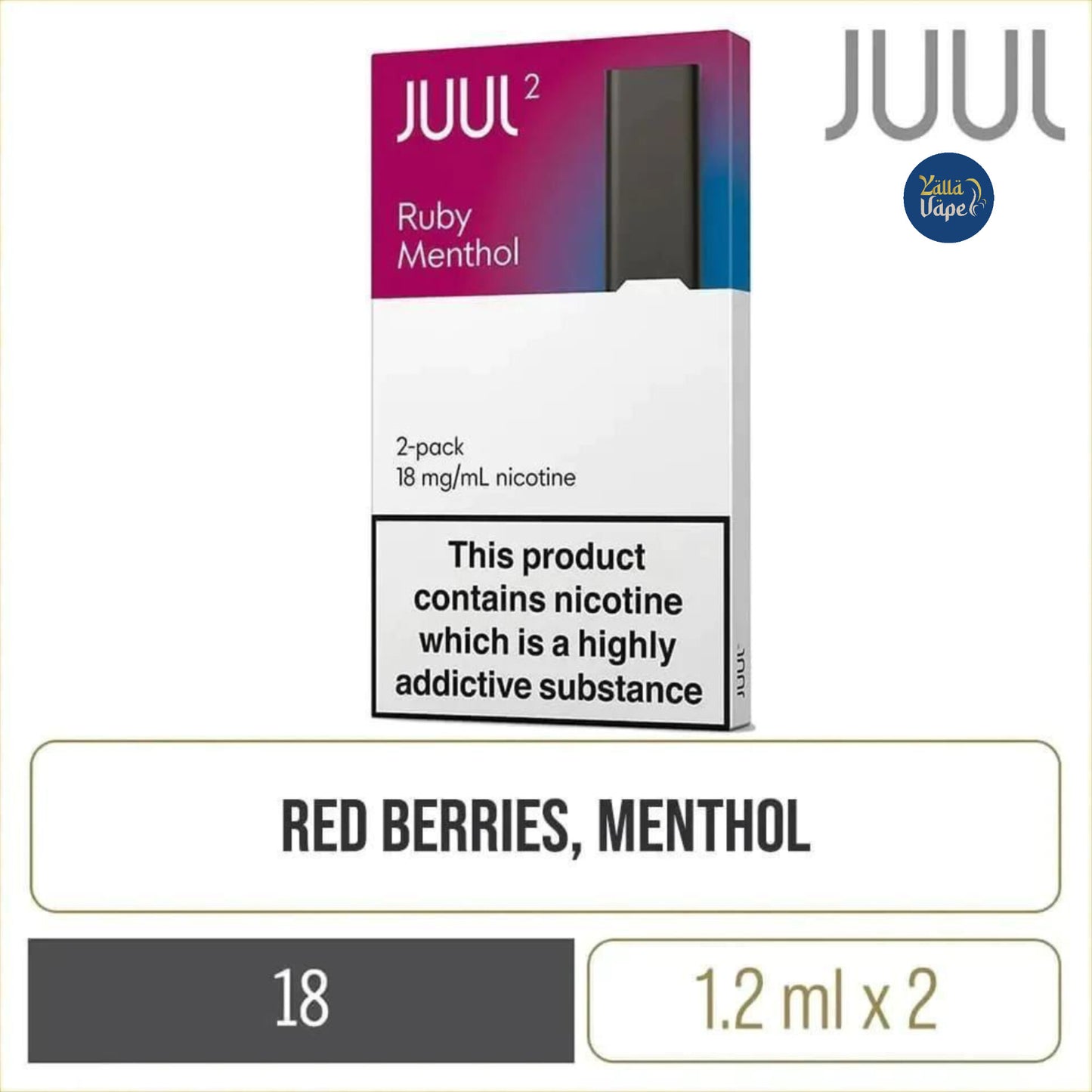 JUUL 2 PODS Ruby Menthol 18mg in Dubai UAE