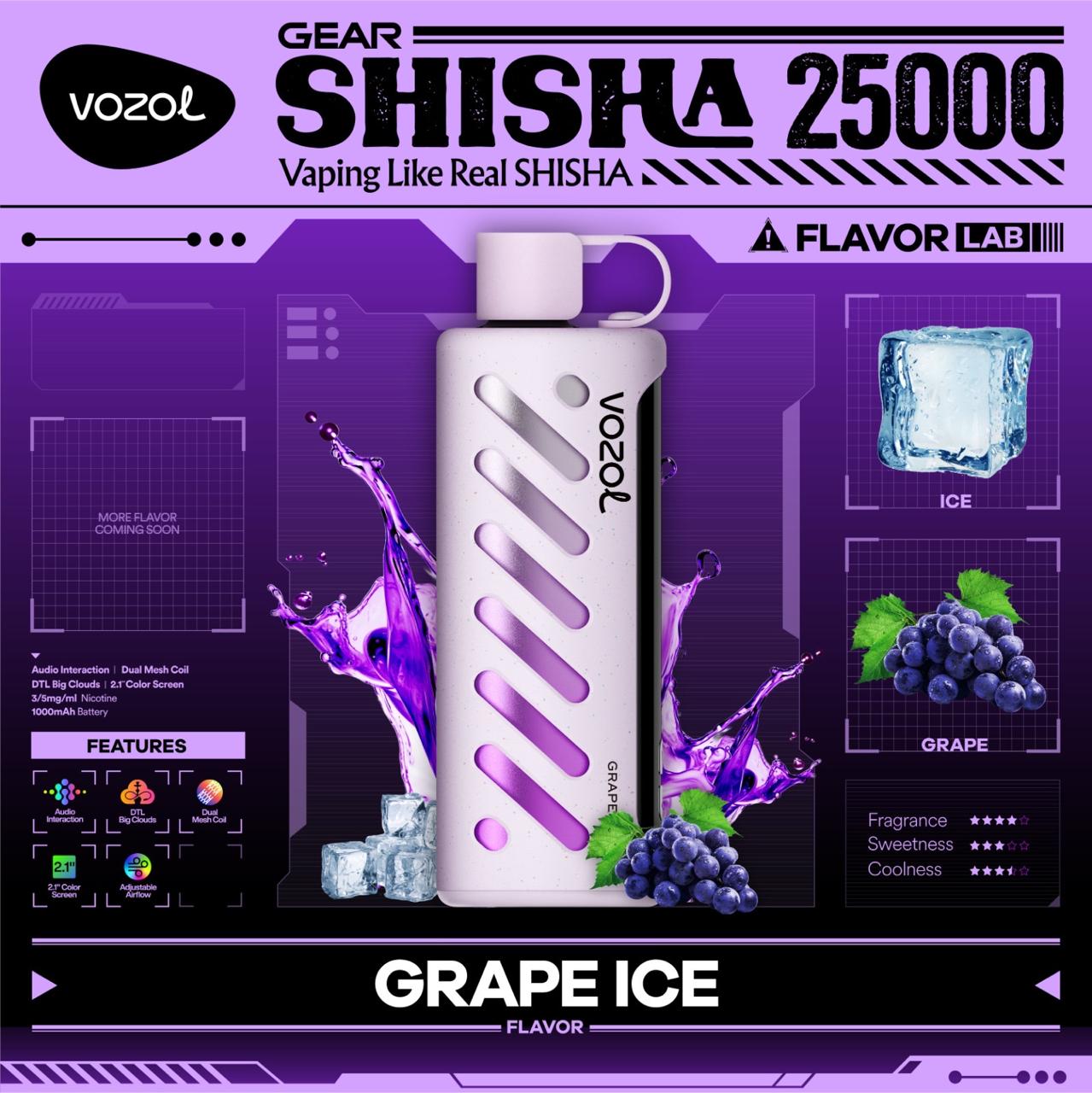 VOZOL Gear Shisha 25000 Puffs Disposable Vape