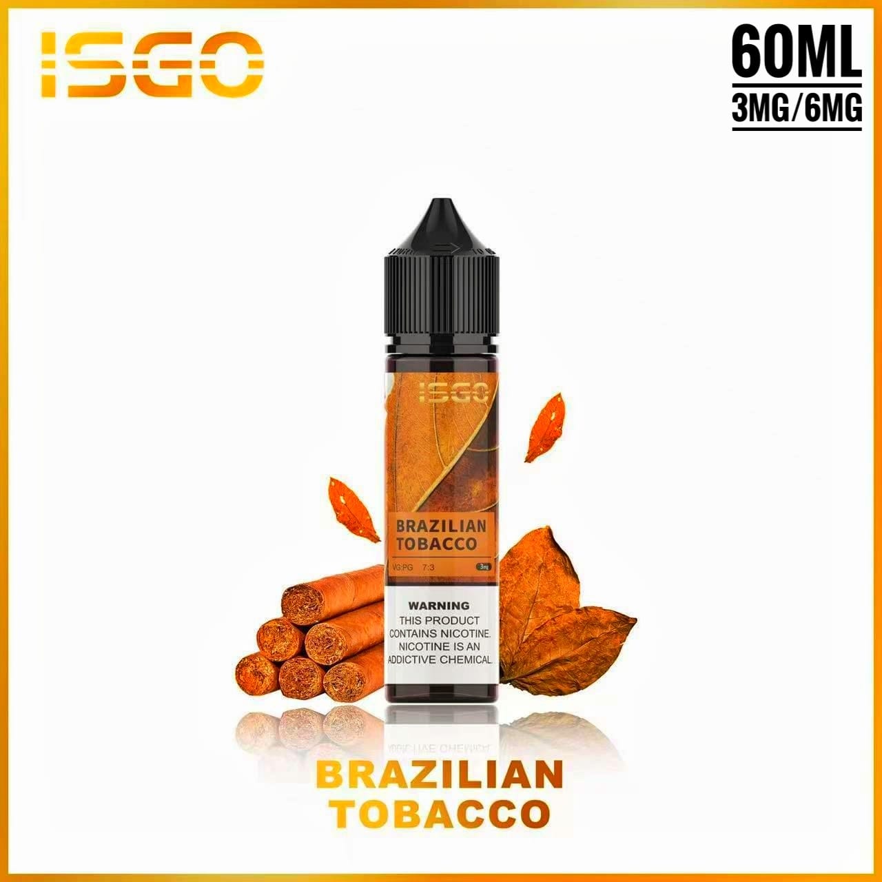 ISGO 60ML E-LIQUID 3mg & 6mg ALL FLAVORS