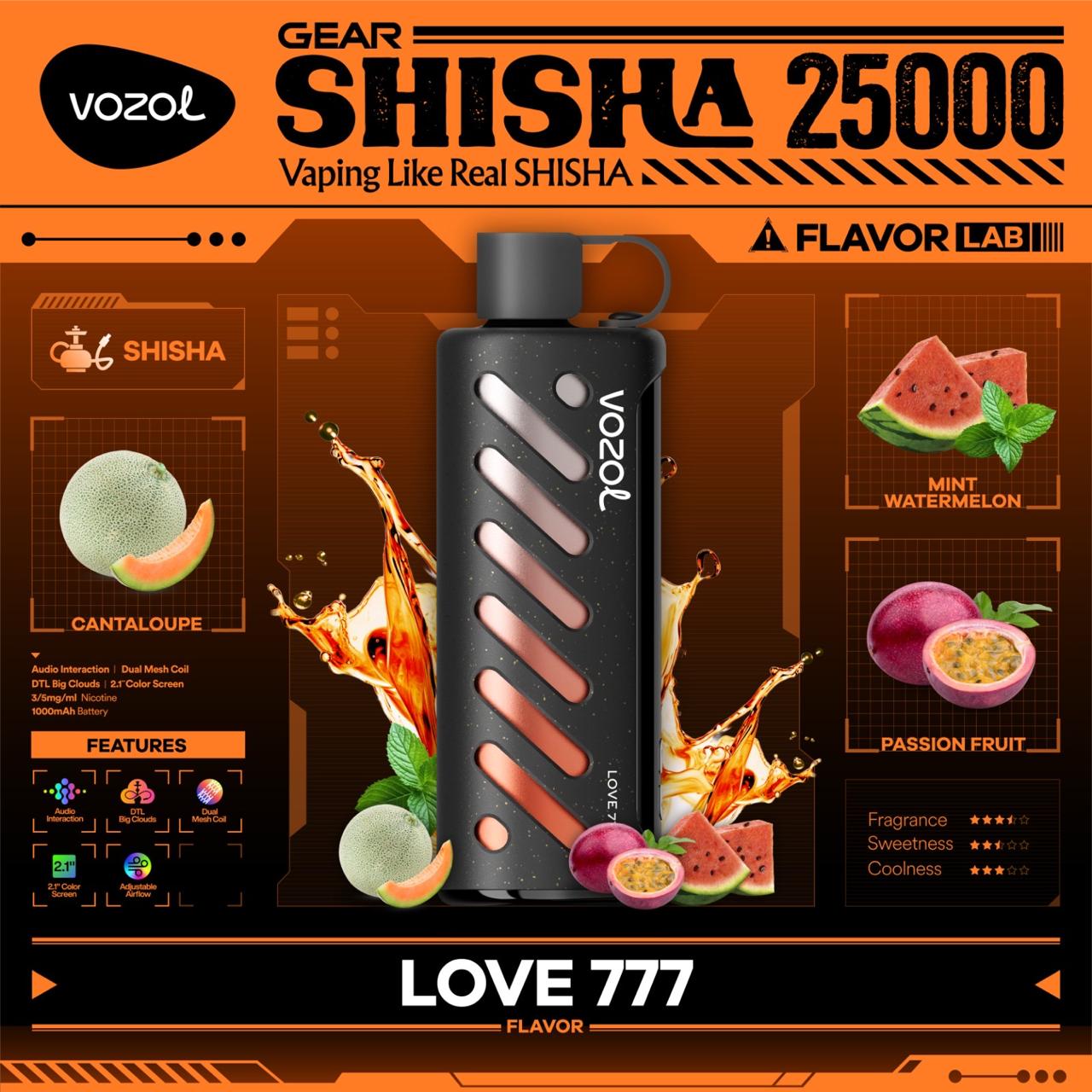 VOZOL Gear Shisha 25000 Puffs Disposable Vape