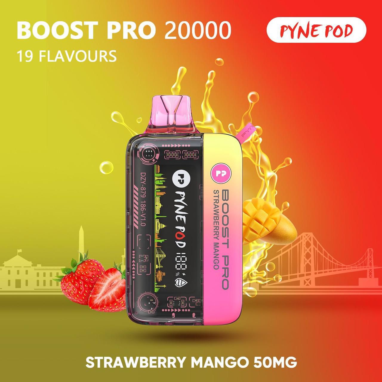 PYNE POD Boost Pro 20000 Puffs 50MG Disposable Vape in Dubai UAE