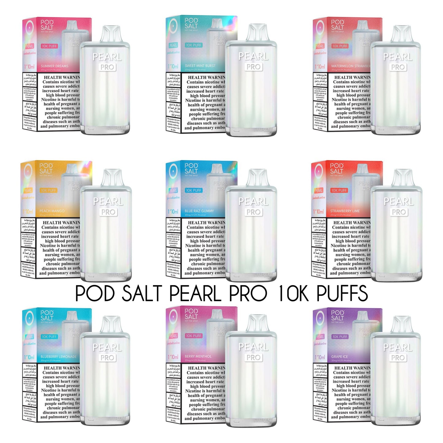 Pod Salt Pearl Pro 10000 Puffs 20mg Disposable Vape In Dubai UAE