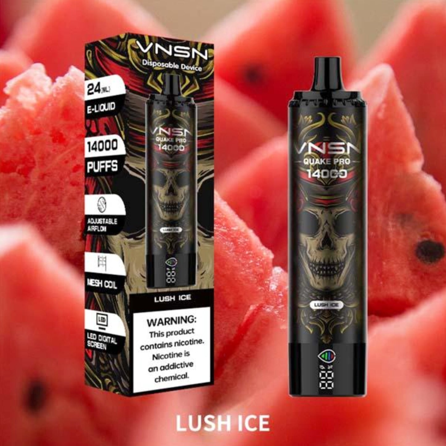 VNSN QUAKE PRO 14000 PUFFS DISPOSABLE VAPE 50MG/5% NICOTINE DISPOSABLE VAPE WITH ALL NEW FLAVORS