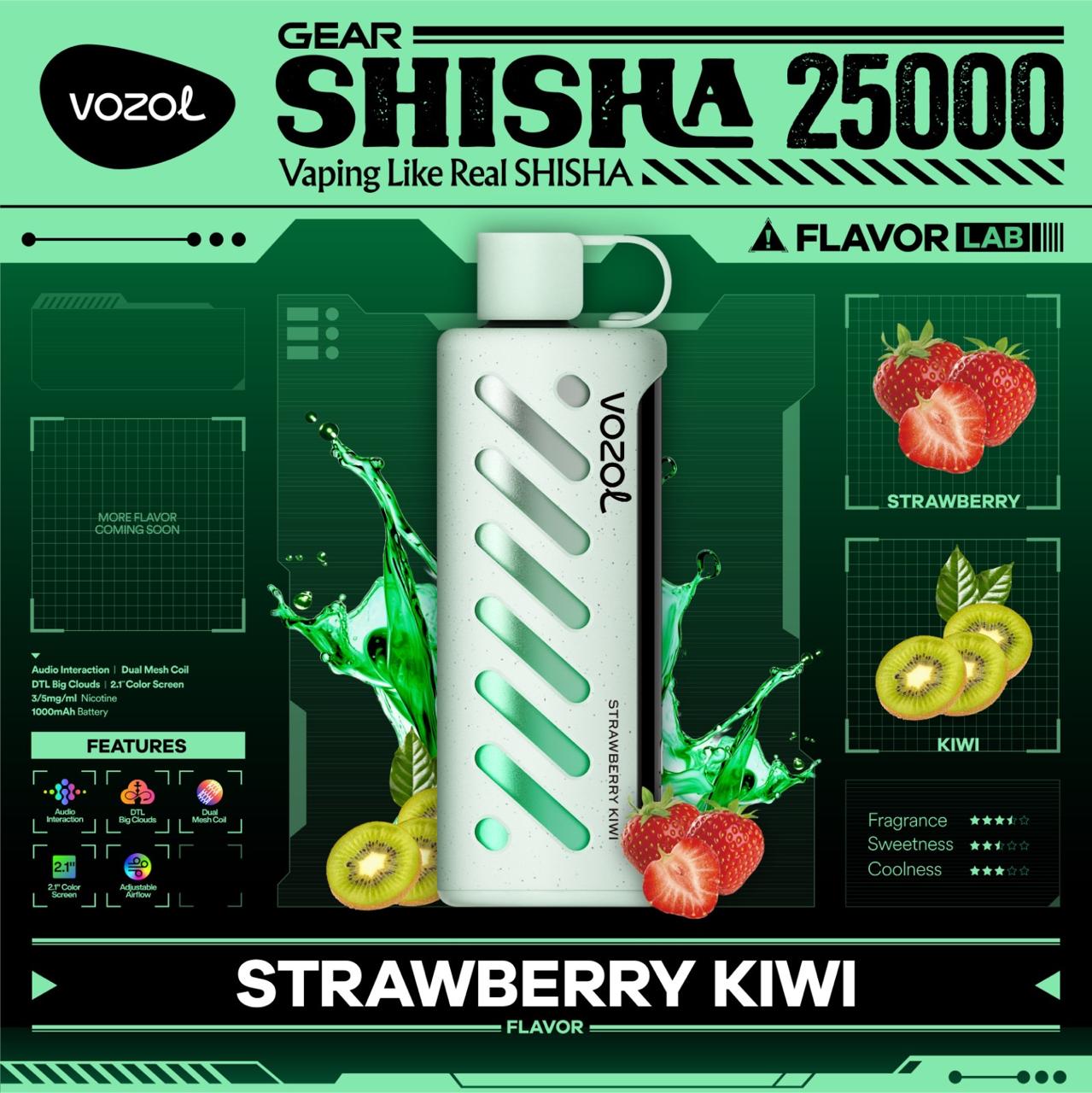 VOZOL Gear Shisha 25000 Puffs Disposable Vape