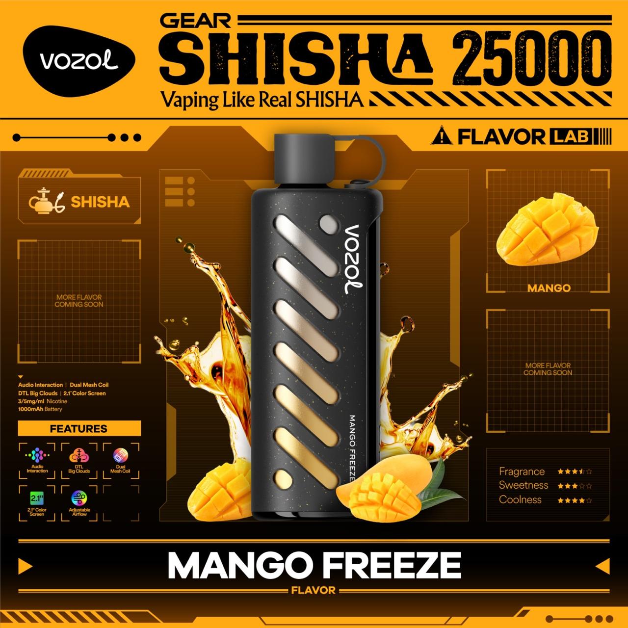 VOZOL Gear Shisha 25000 Puffs Disposable Vape