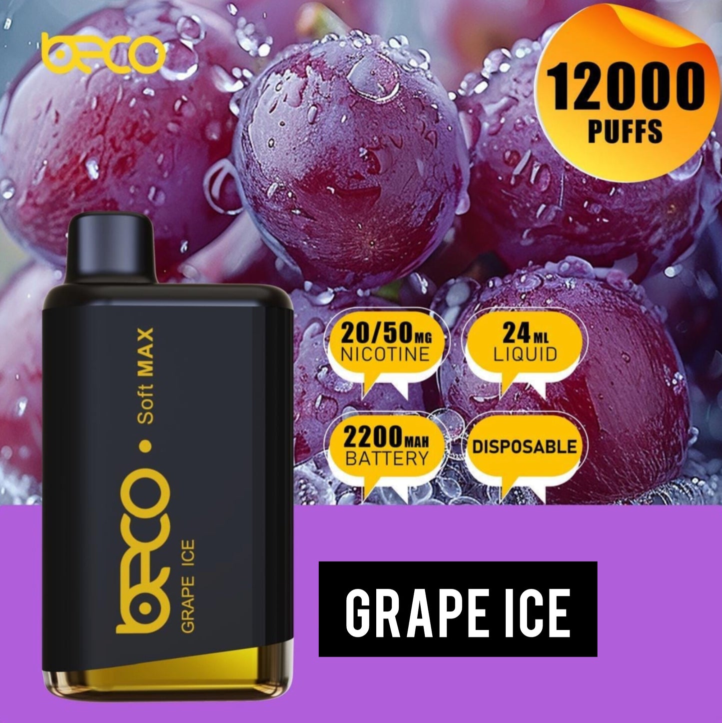 BECO Soft Max 12000 Puffs Grape Ice