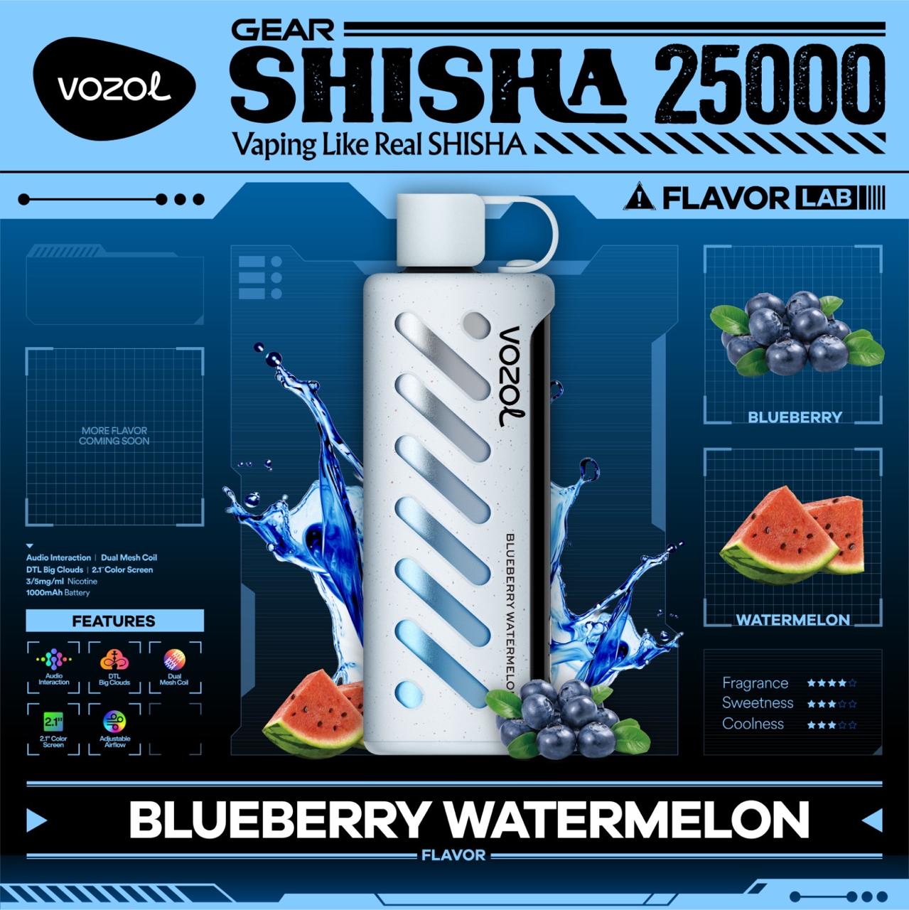 VOZOL Gear Shisha 25000 Puffs Disposable Vape