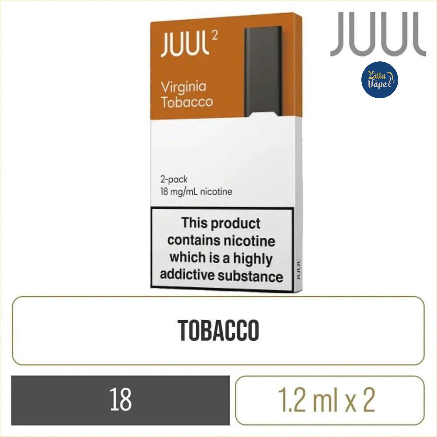 JUUL 2 PODS Virginia Tobacco 18mg in Dubai UAE