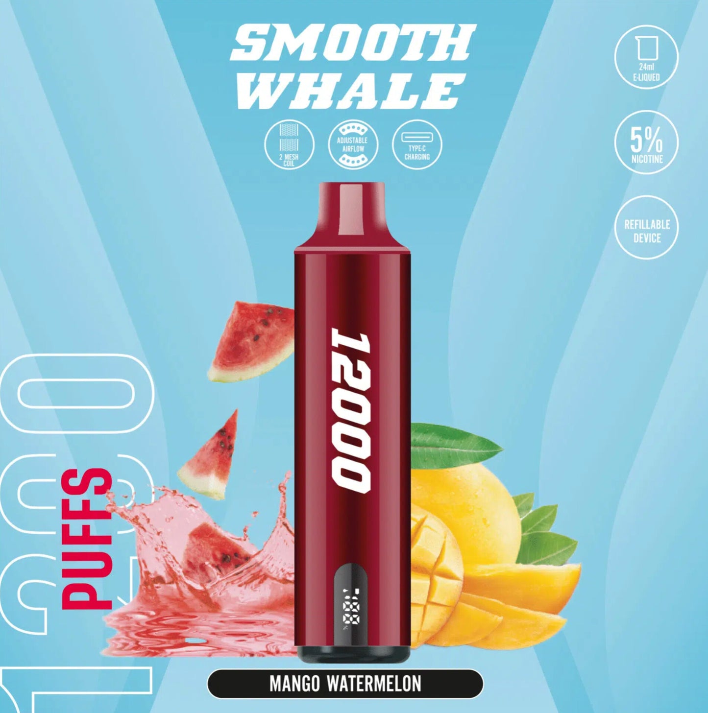 Smooth Whale 12000 Puffs Disposable Vape In Dubai UAE