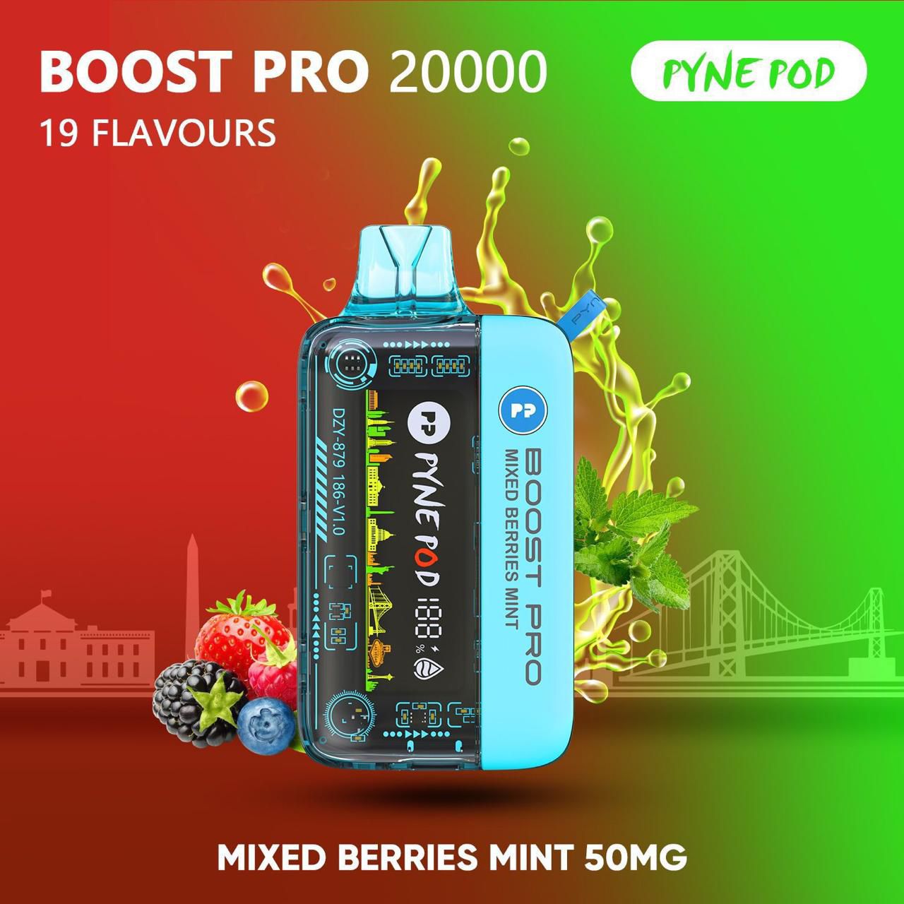 PYNE POD Boost Pro 20000 Puffs 50MG Disposable Vape in Dubai UAE