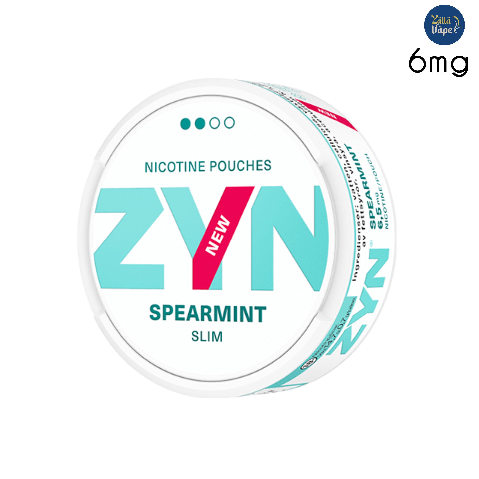 ZYN Spearmint Slim Medium - 6mg Nicotine Pouches/SNUS 