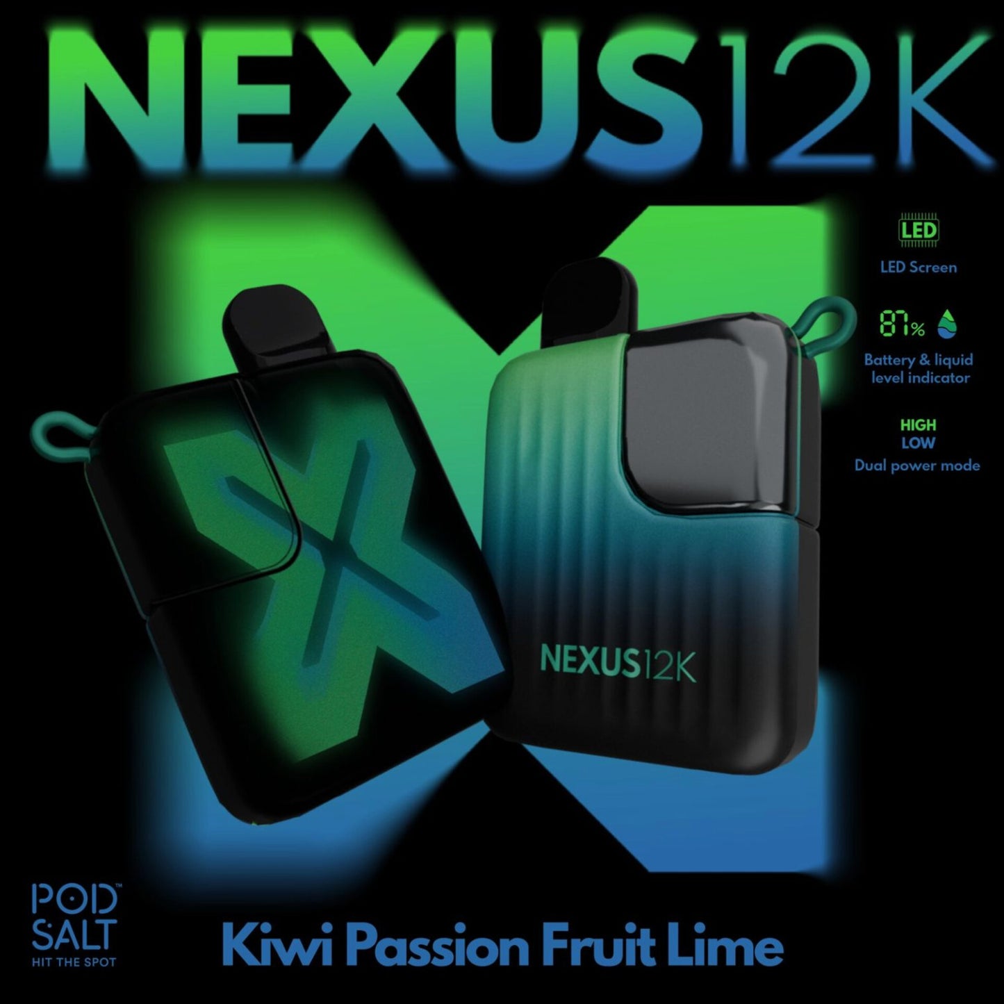 Pod Salt Nexus 12000 Puffs KIWI PASSION FRUIT lime 