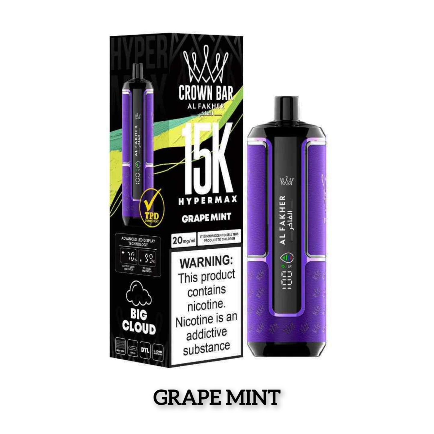 Al Fakher Crown Bar Hypermax 15000 Puffs 6mg