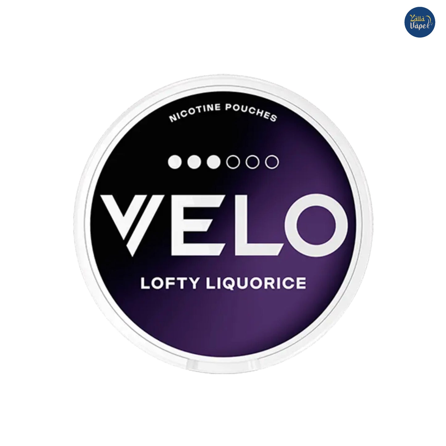 Velo Nicotine Pouches LOFTY LIQUORICE 10mg.
Velo SNUS LOFTY LIQUORICE 3 dot