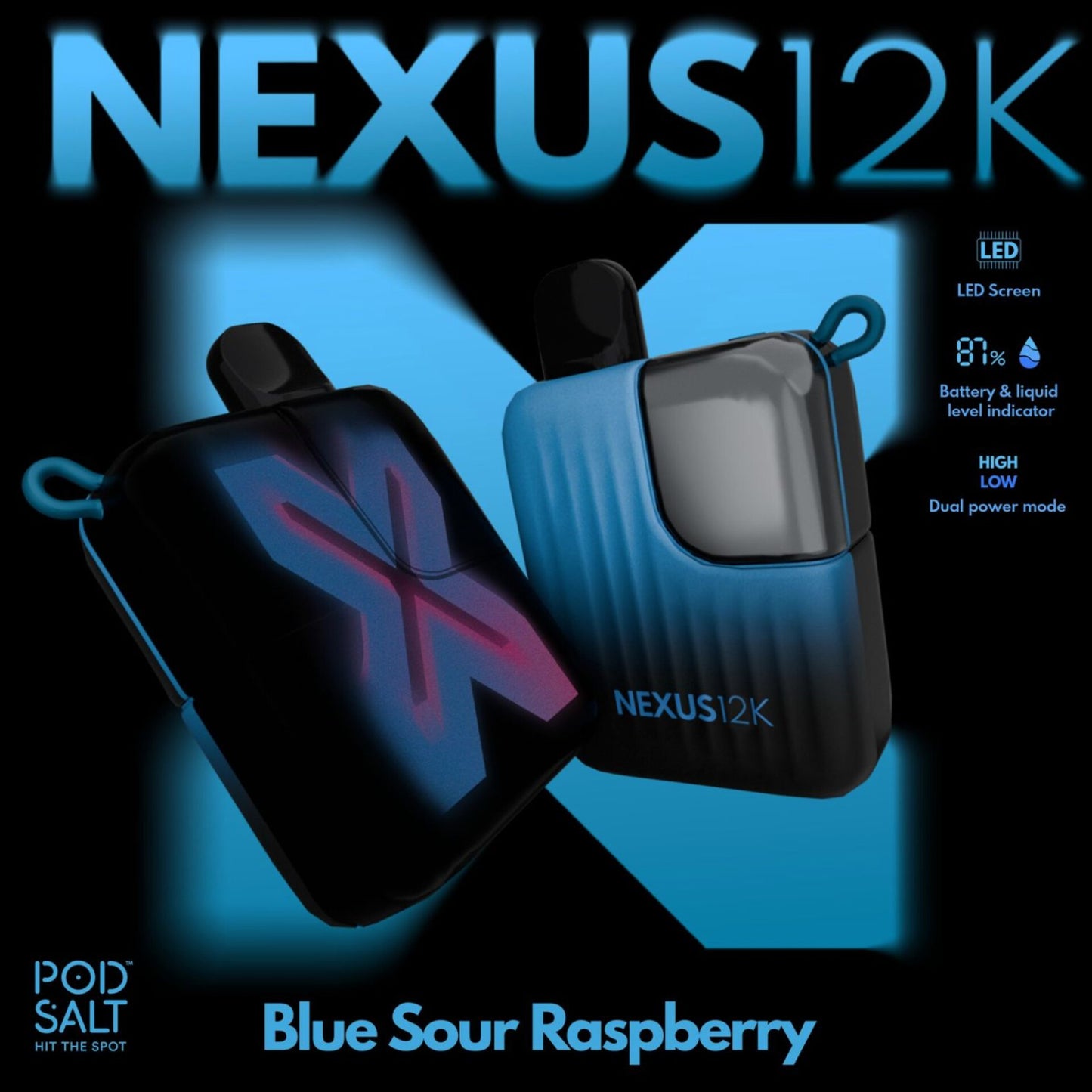 Pod Salt Nexus 12000 Puffs Blue SOUR RASPBERRY 