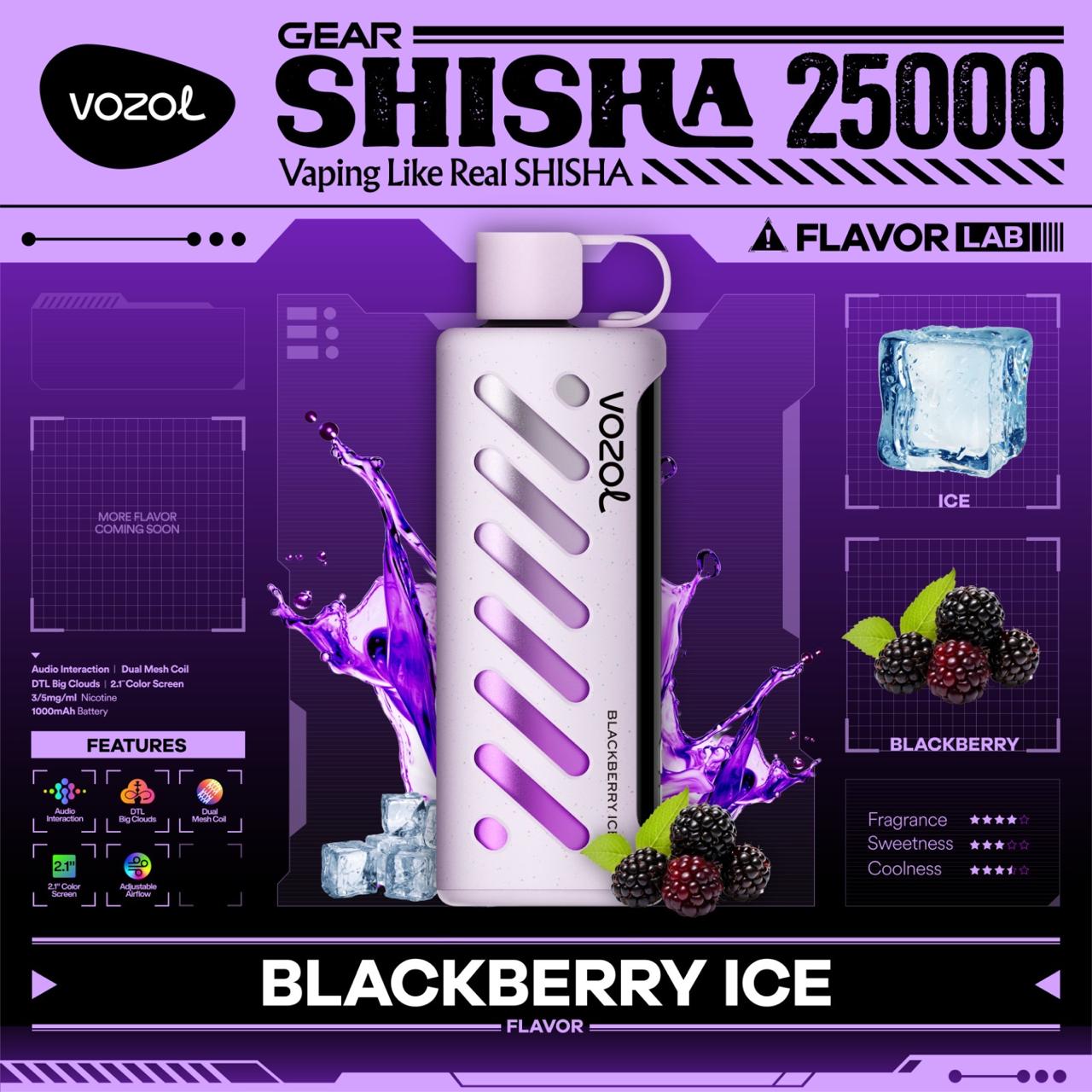 VOZOL Gear Shisha 25000 Puffs Disposable Vape