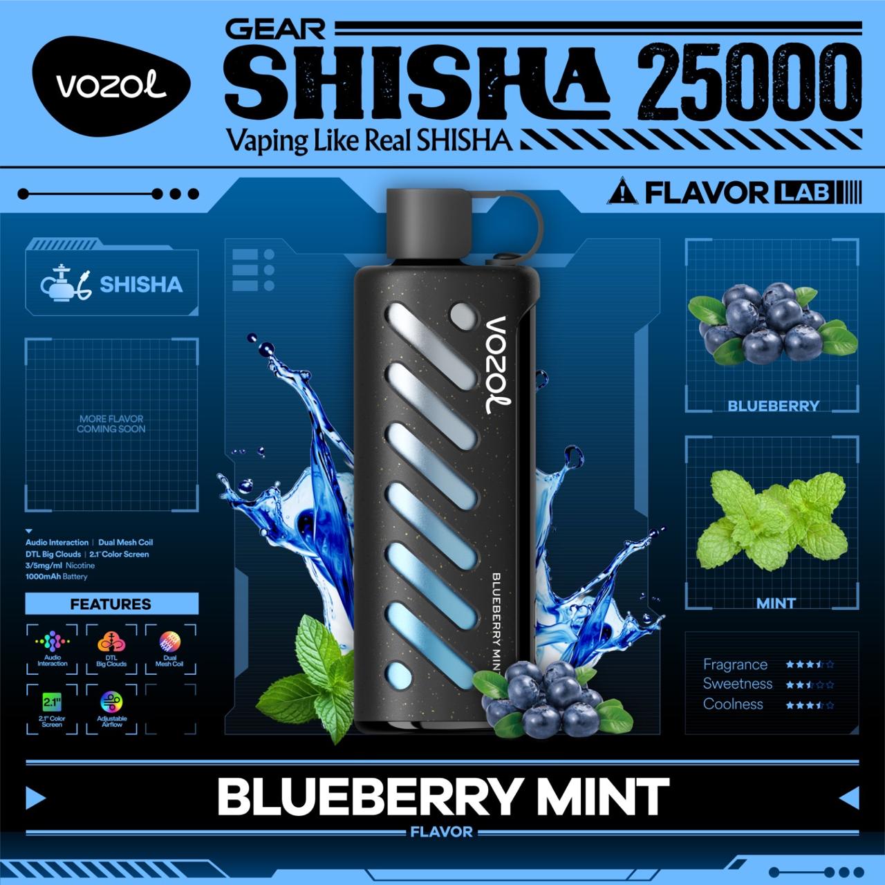 VOZOL Gear Shisha 25000 Puffs Disposable Vape