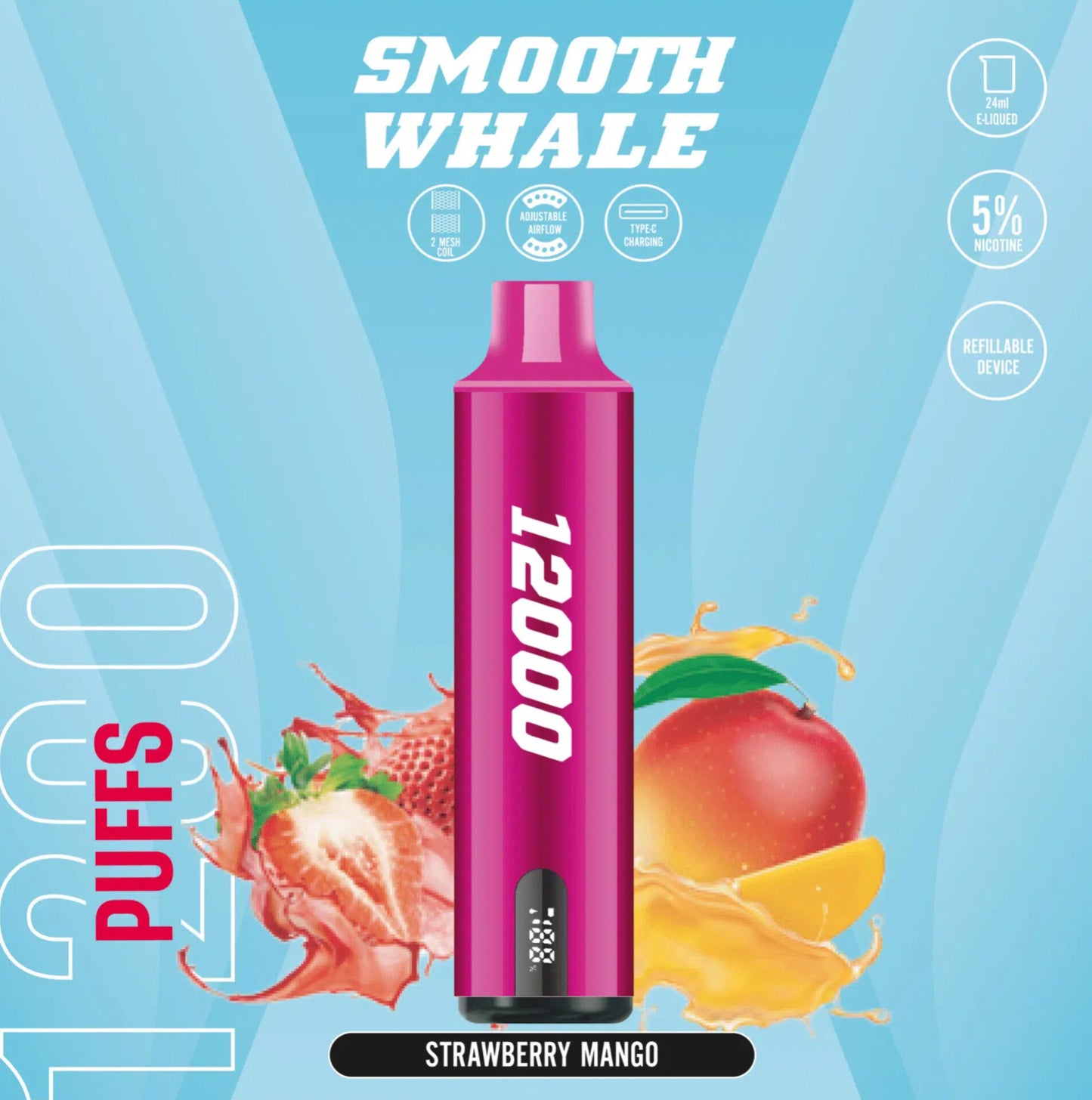 Smooth Whale 12000 Puffs Disposable Vape In Dubai UAE