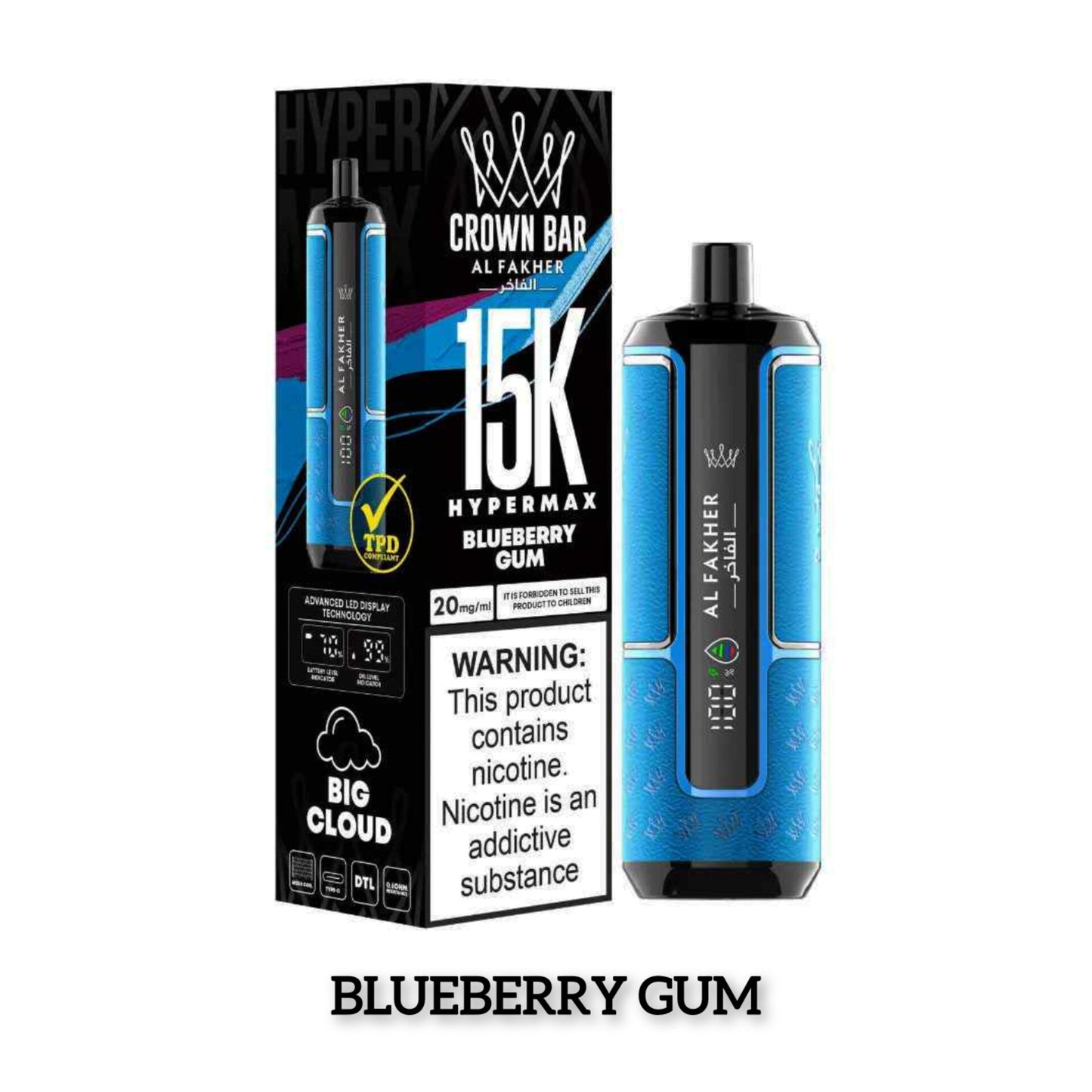 Al Fakher Crown Bar Hypermax 15000 Puffs 6mg